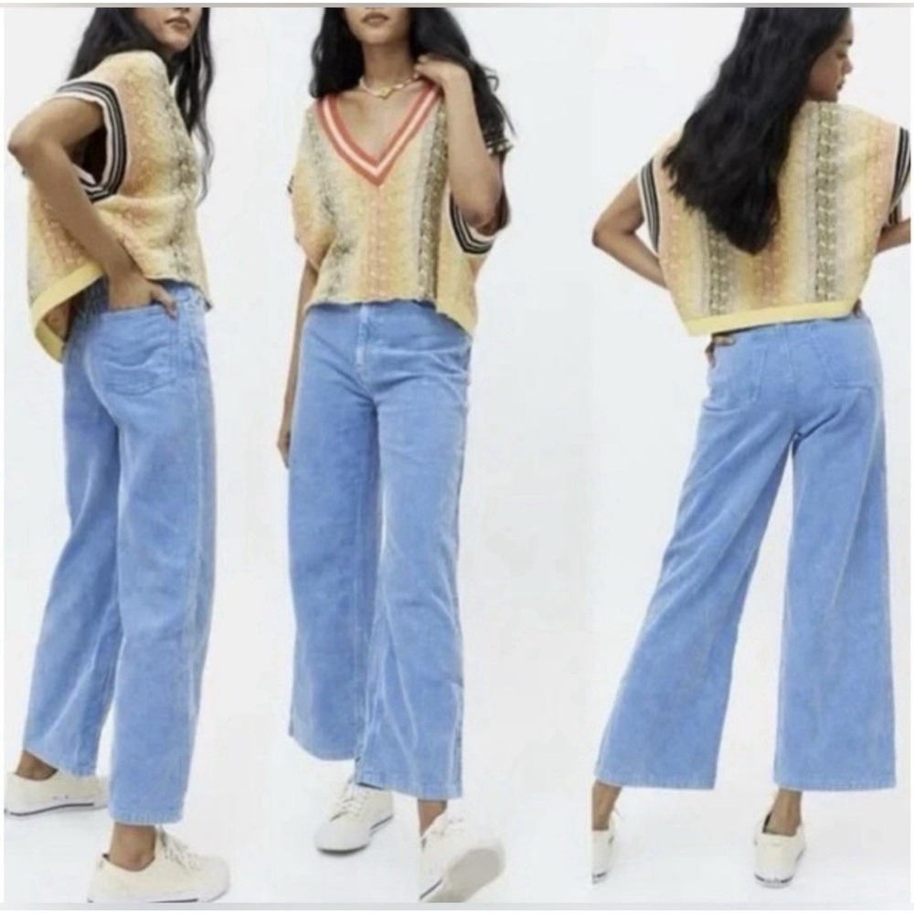 BDG Urban Outfitters High & Wide Leg Corduroy Pants Hippie Y2K Sz 26 OB1214885